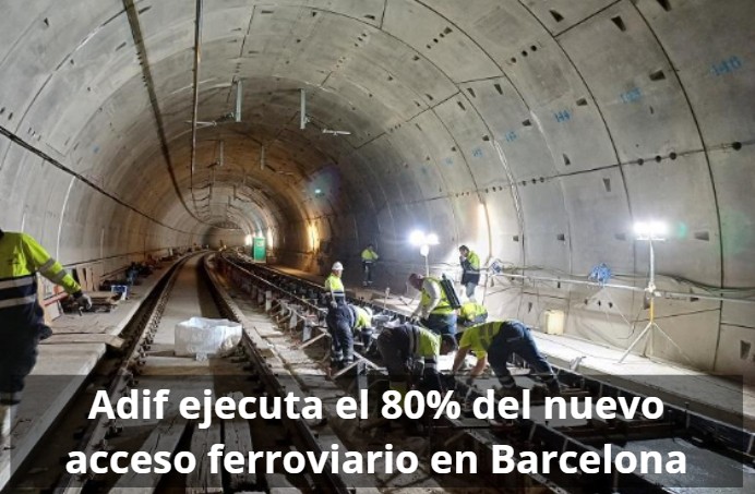 Nuevo acceso ferroviario a la T1 de Barcelona-El Prat: Adif alcanza el 80% de ejecución