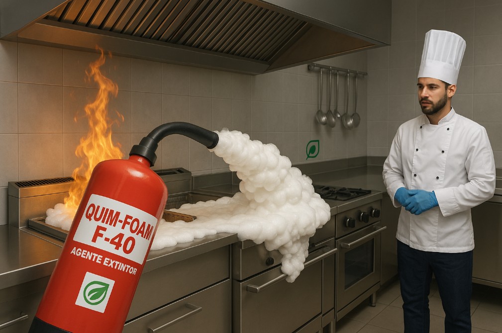QUIM-FOAM F-40: innovación y eficacia para la seguridad en cocinas profesionales