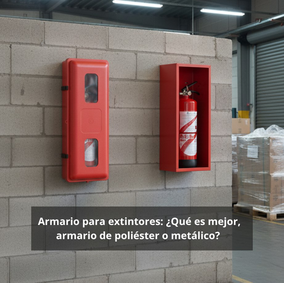 armario para extintores ¿Qué es mejor, armario de poliéster o metálico?