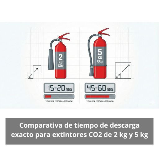 Comparativa de tiempo de descarga exacto para extintores CO2 de 2 kg y 5 kg: Análisis técnico profesional