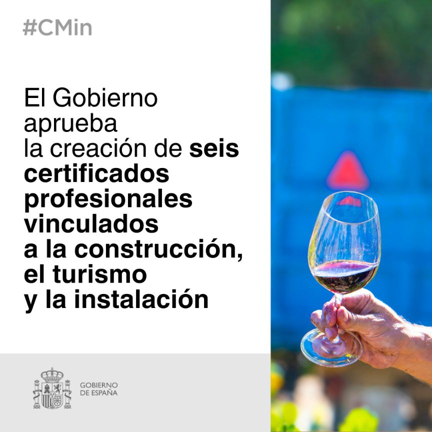 Nuevos certificados profesionales para impulsar la cualificación en construcción, turismo, instalación y madera. Ampliación estratégica de la oferta formativa en sectores clave.