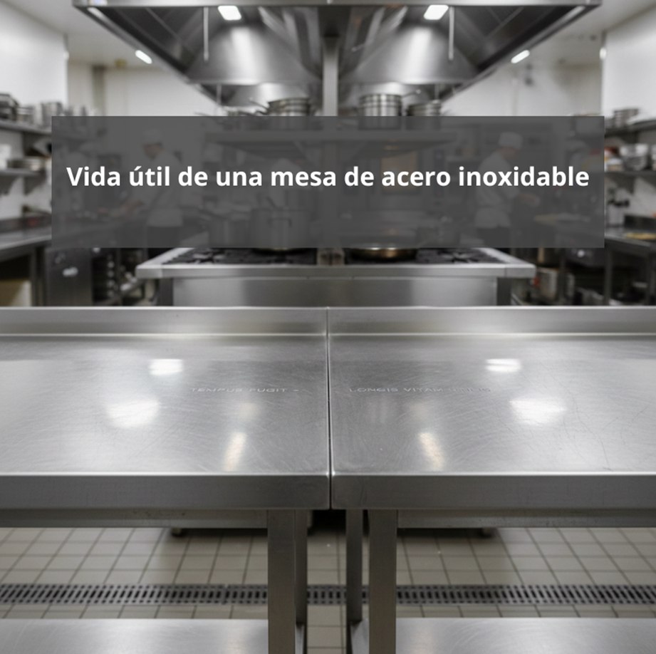 Vida útil de una mesa de acero inoxidable. Durabilidad profesional como eje de rentabilidad a largo plazo.